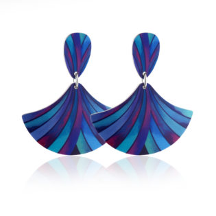 Ribbon Blue Earrings