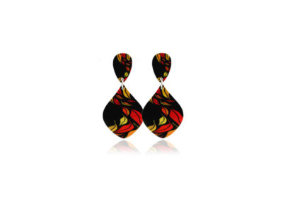 Leaf Red Earrings Pixalum