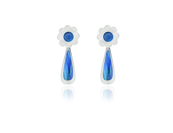 Bloom-Blue-Sterling Silver Earrings