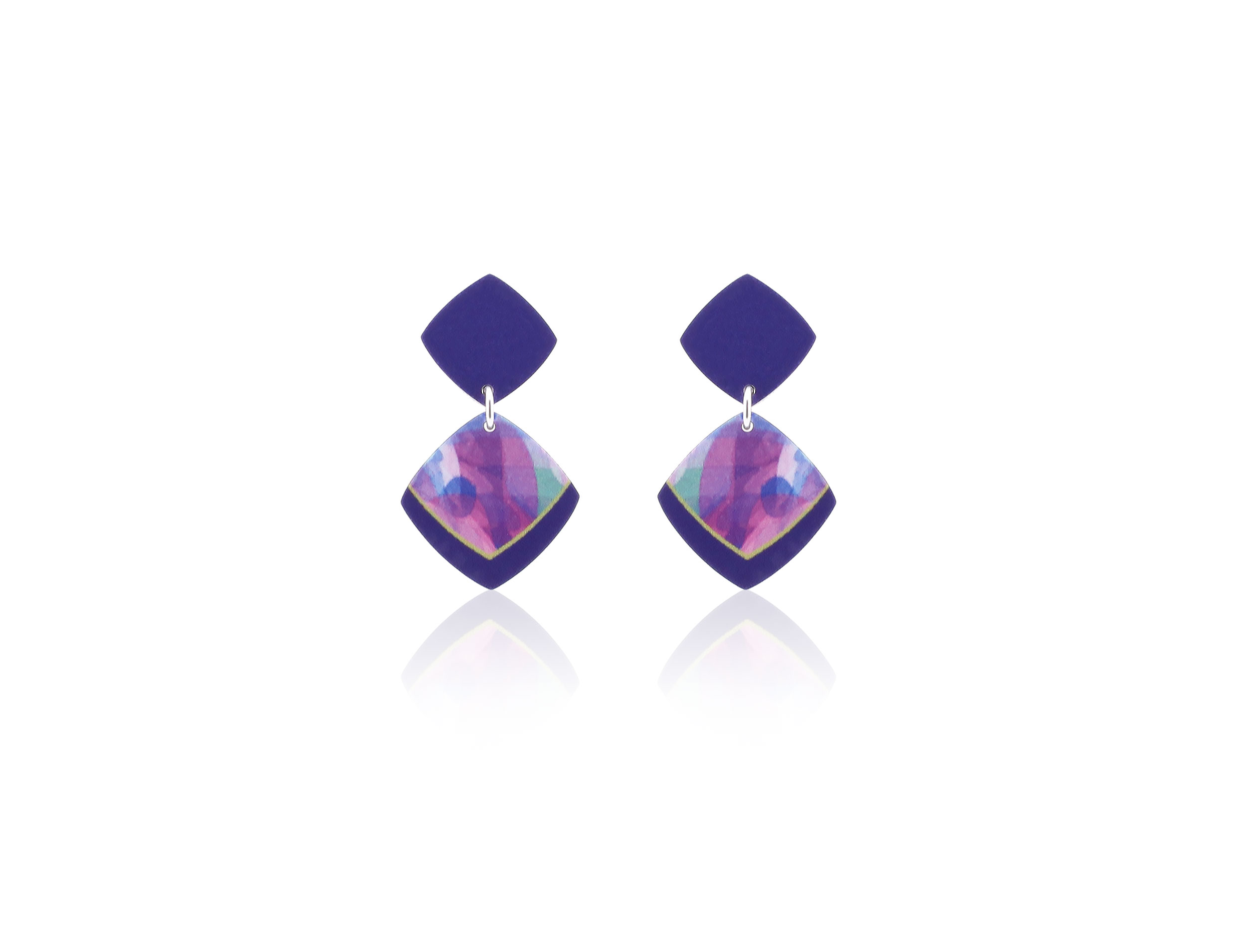 Watercolour Purple Earrings