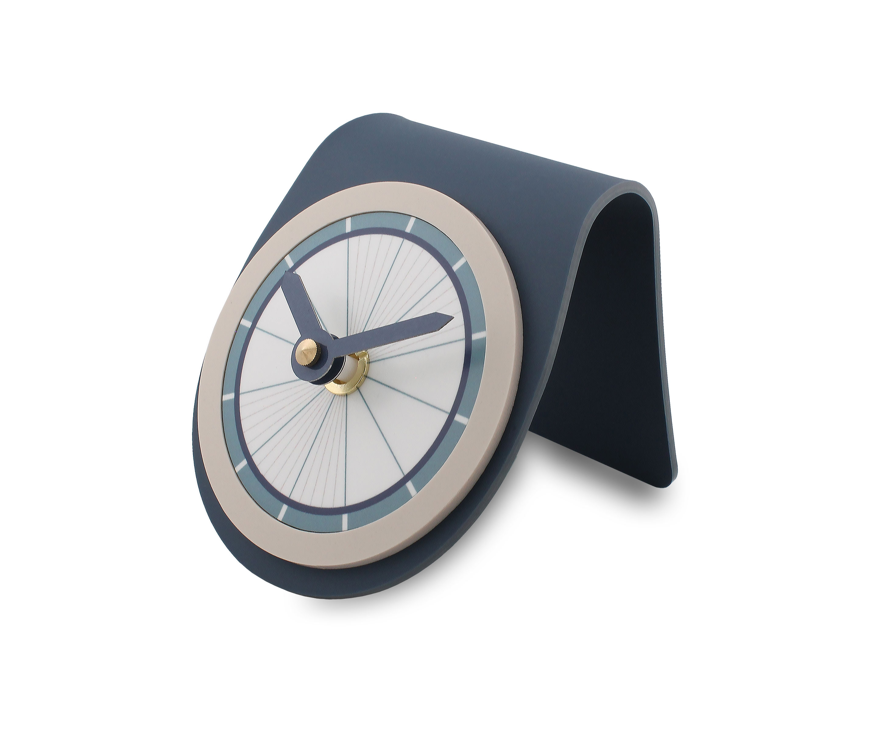 Solo-Synchronise-Navy-Desk-Clock-Side